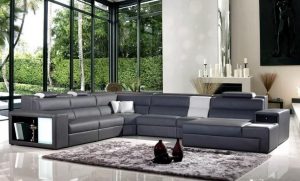 Contemporary Grey Leather Sectional Sofa – Storiestrending.com