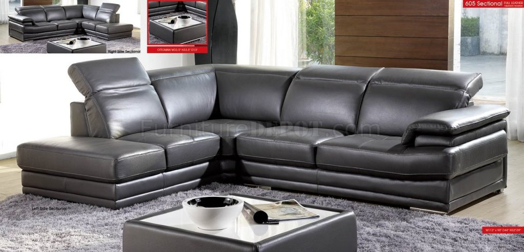 Contemporary Grey Leather Sectional Sofa – Storiestrending.com