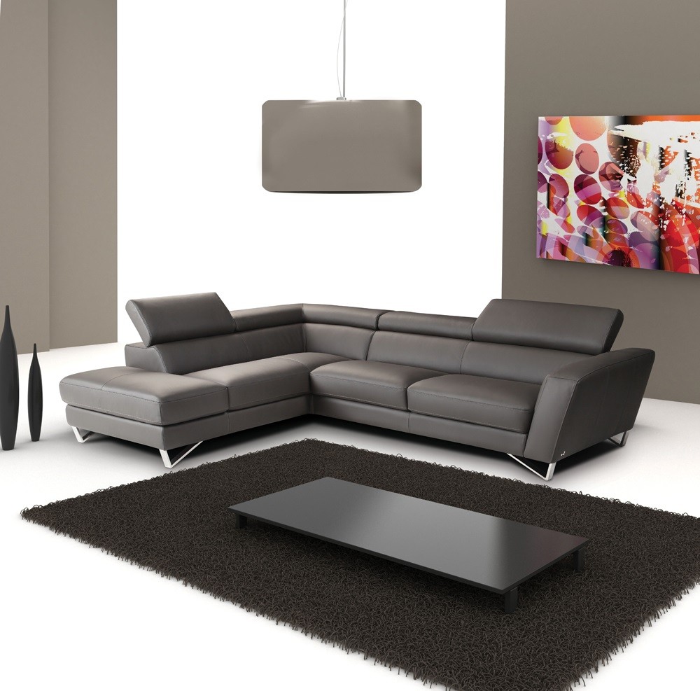 Sparta Leather Sectional, Dark Grey | J&M Furniture, $5,499.00, J & M  Furniture