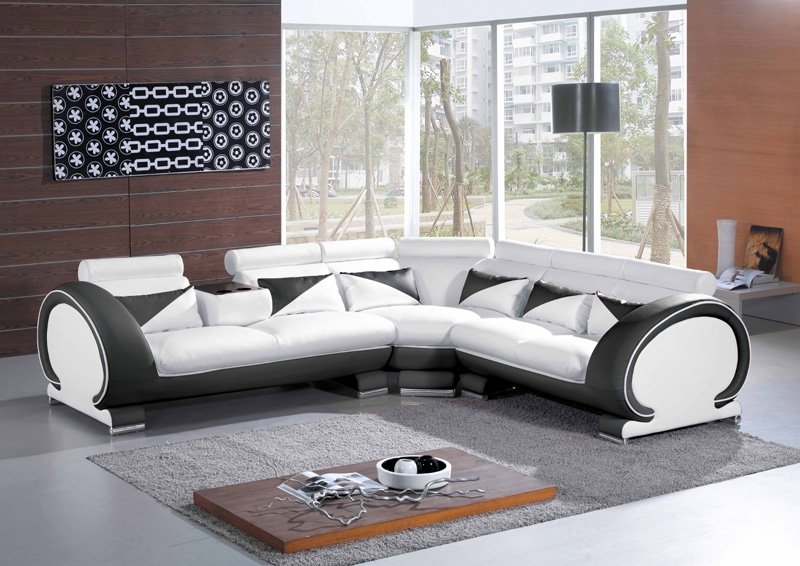 Modern Italian Leather Sectional Sofa CP-7392