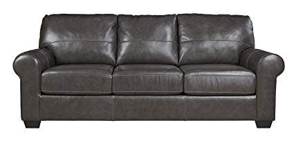 Ashley Furniture Signature Design - Canterelli Contemporary Leather Sofa -  Gunmetal