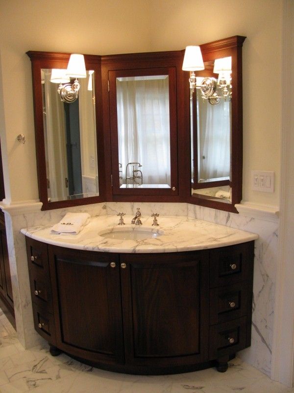Corner Bathroom Vanity | small bath vanities, vanity tops