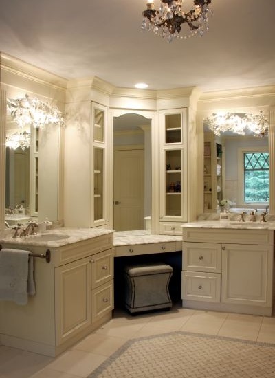 Corner Vanity Traditional Bathroom Sharon Mccormick Design Inside Prepare