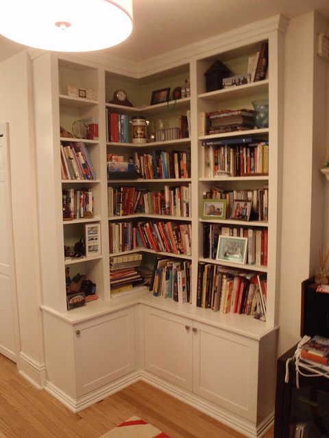 photos of corner bookshelves | corner bookcase