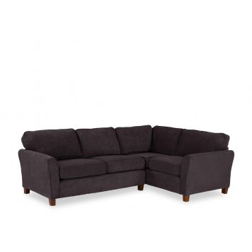Angle shot of modern charcoal corner sofa Turin