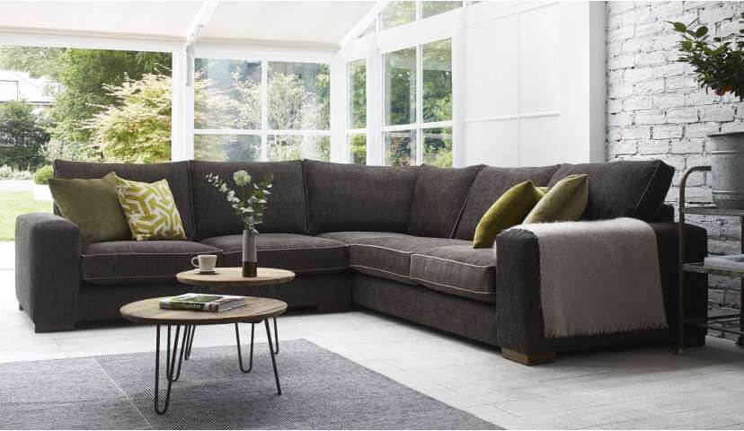 Ashdown Medium Corner Sofa - Super Grand + Medium Unit in Habitat Sable  with Mystic Mink