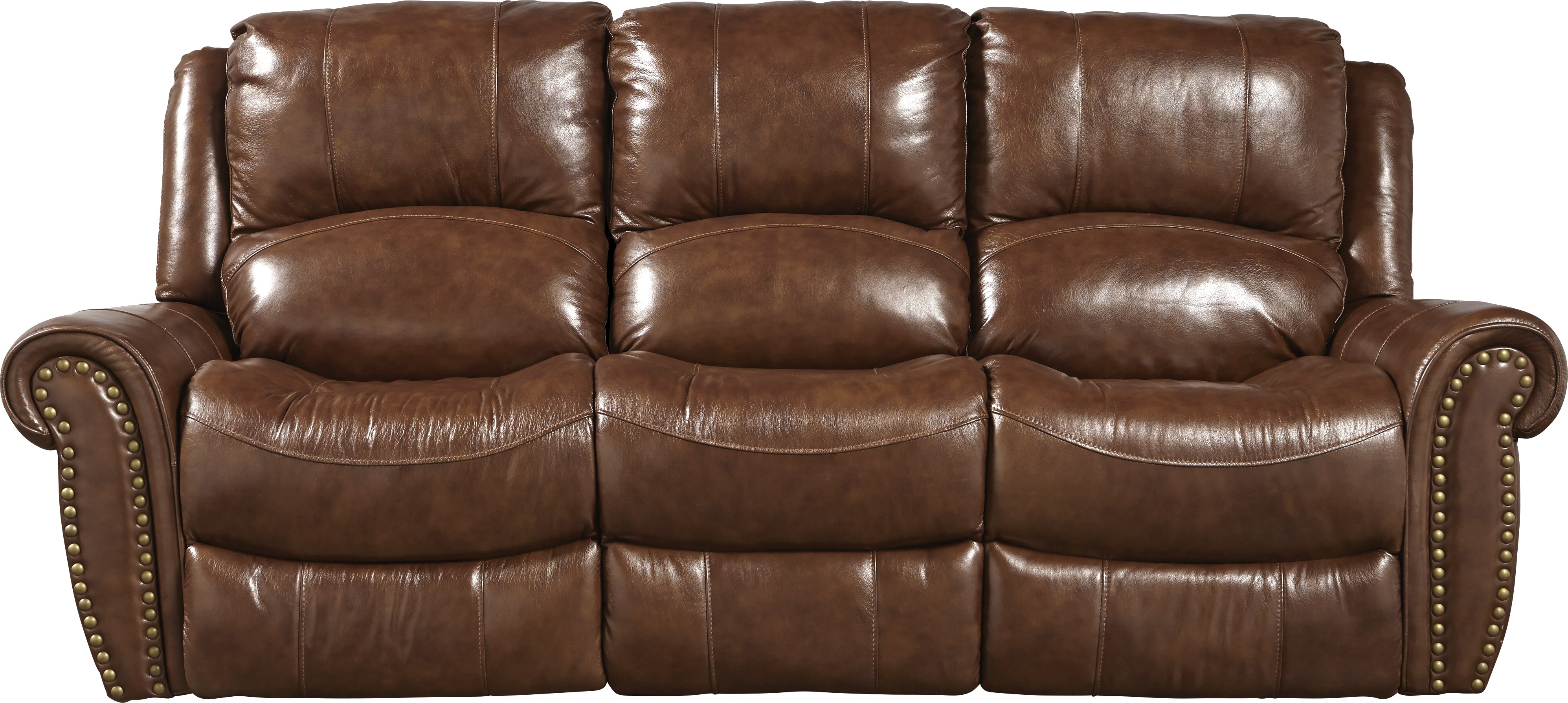 Abruzzo Brown Leather Reclining Sofa