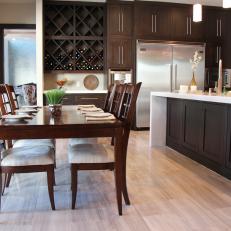 Contemporary Eat-In Kitchen With Dark Wood Furniture
