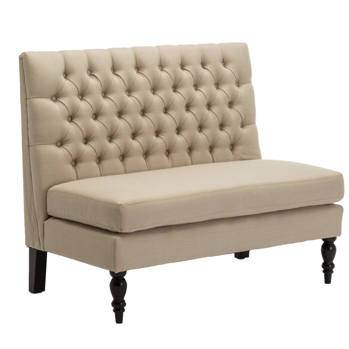 Traveller Location: Andeworld Modern Tufted Button Back Upholstered Loveseat for  Dining Room Hallway or Entryway Seating (Khaki): Kitchen & Dining