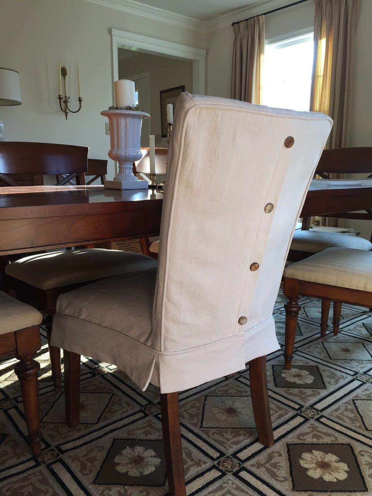 Dropcloth Slipcovers for Leather Parsons Chairs