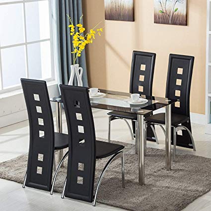 Amazon.com - Mecor Dining Room Table Set, 5 Piece Glass Kitchen