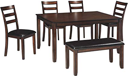 Ashley Furniture Signature Design - Coviar Dining Room Table and Chairs  with Bench (Set of