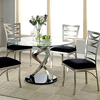 247SHOPATHOME IDF-3729T-5PC Dining-Room-Sets, Silver