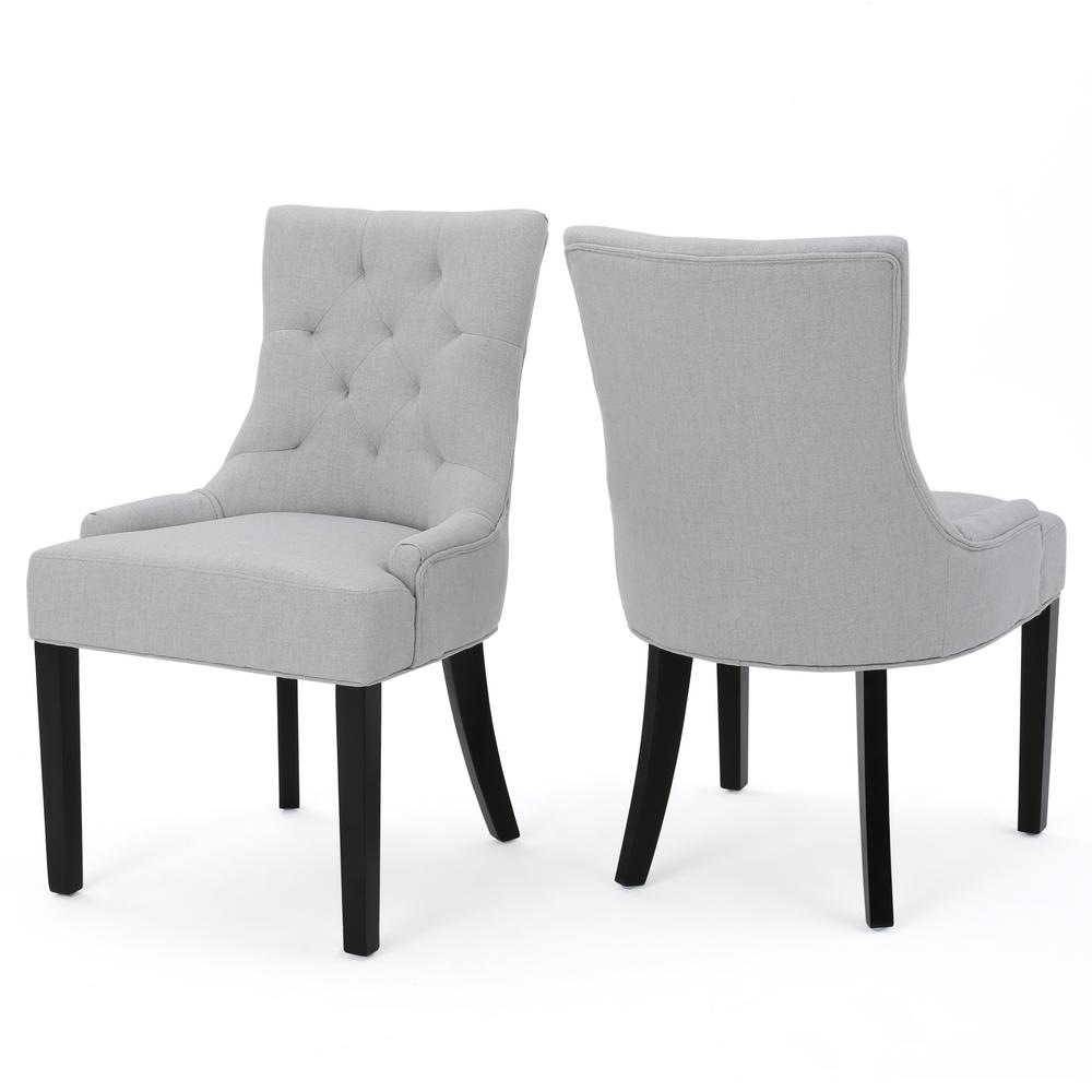 Noble House Hayden Light Grey Fabric Dining Chair (Set of 2)-299538 - The  Home Depot