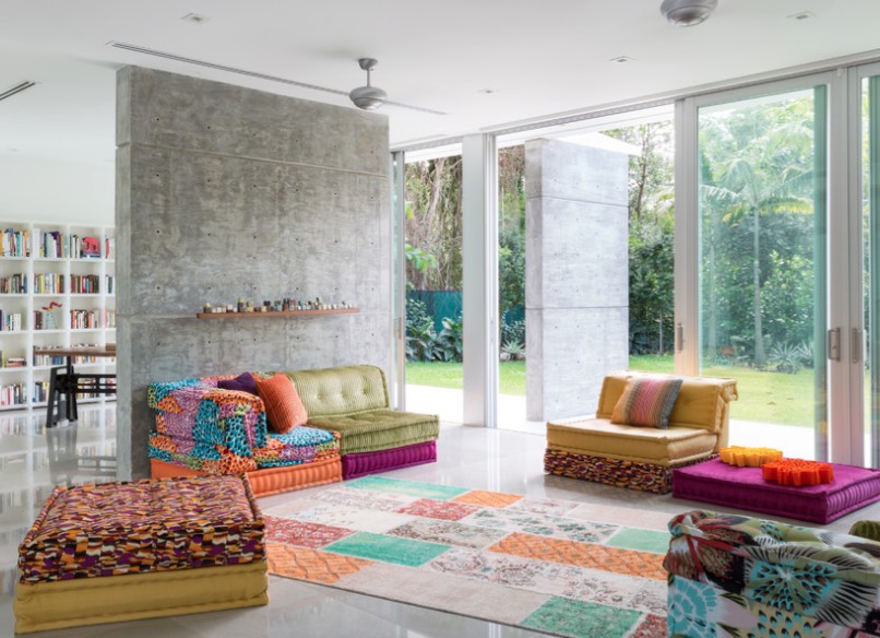 colorful den decorating ideas. This contemporary family room