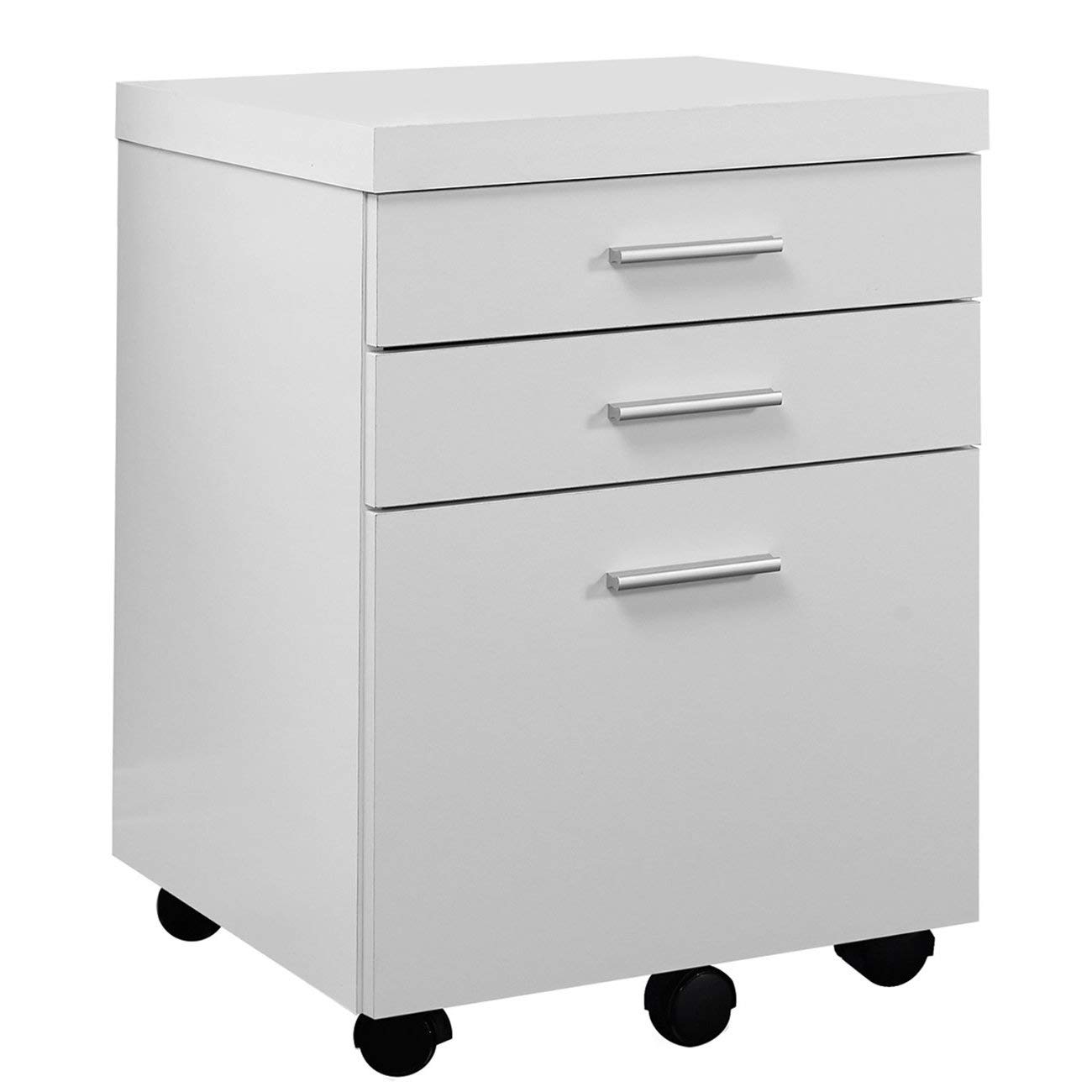 Traveller Location: Monarch Specialties White Hollow-Core 3 Drawer File Cabinet on  Castors: Kitchen & Dining