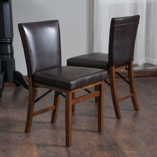 Lane Bonded Leather Folding Dining Chair (Set of 2) by Christopher Knight  Home
