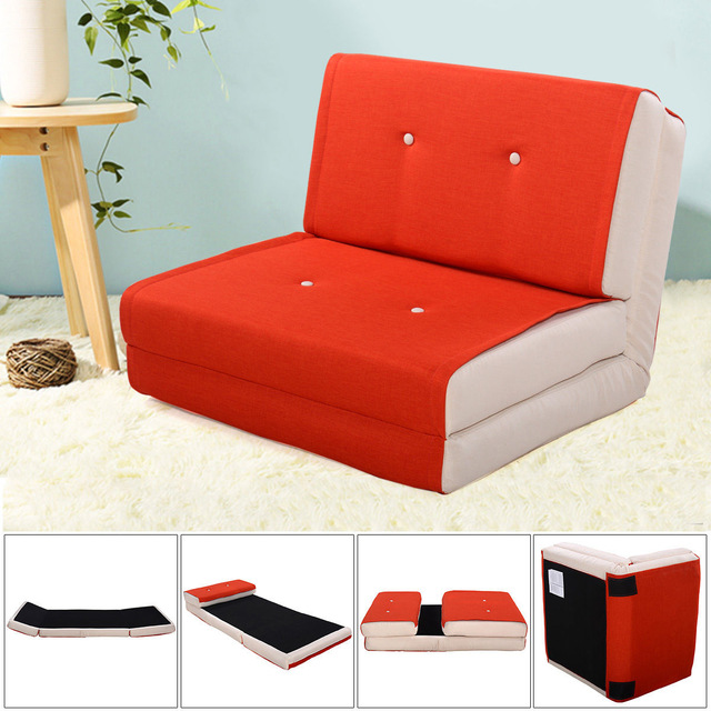 Giantex Folding Sofa Bed Modern Convertible Split-Back Linen Futon Lovesear  Sofa Chair Living Room