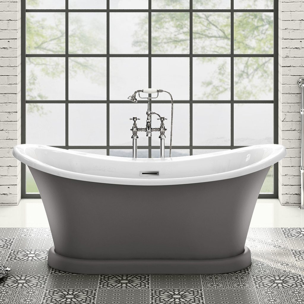 York Grey Freestanding Bath | Modern Freestanding Bath Tub | Traveller ...