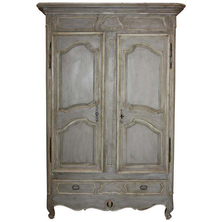 Large Painted French Armoire For Sale