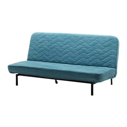 NYHAMN Sleeper sofa, with pocket spring mattress, Borred green/blue