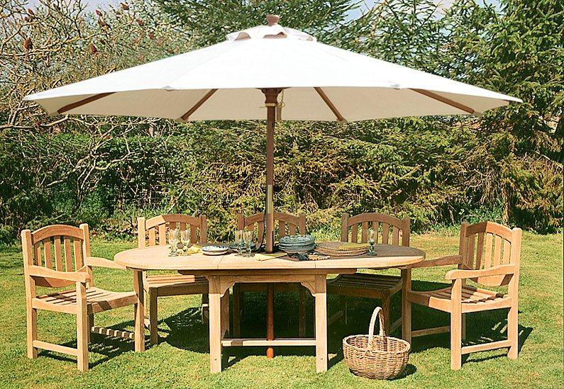 Cotswold Teak Garden Tables Rectangular Oval Round Extending UK
