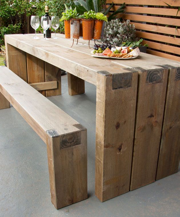 How to create an outdoor table and benches | Garden | Pinterest
