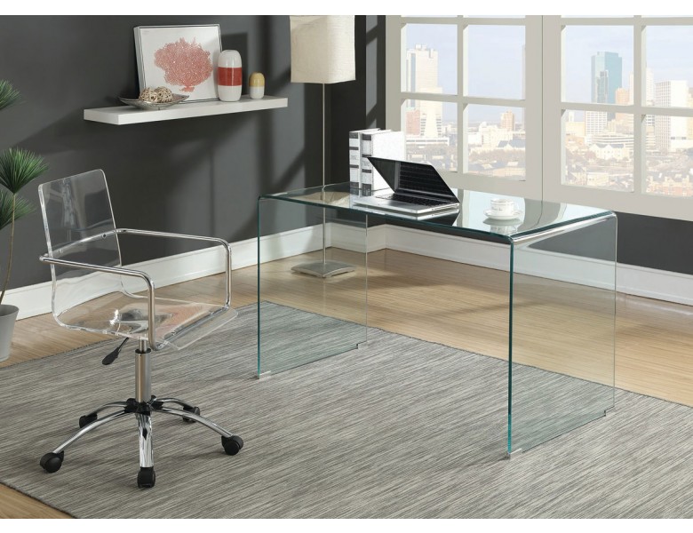 Nelson Clear Glass Writing Desk