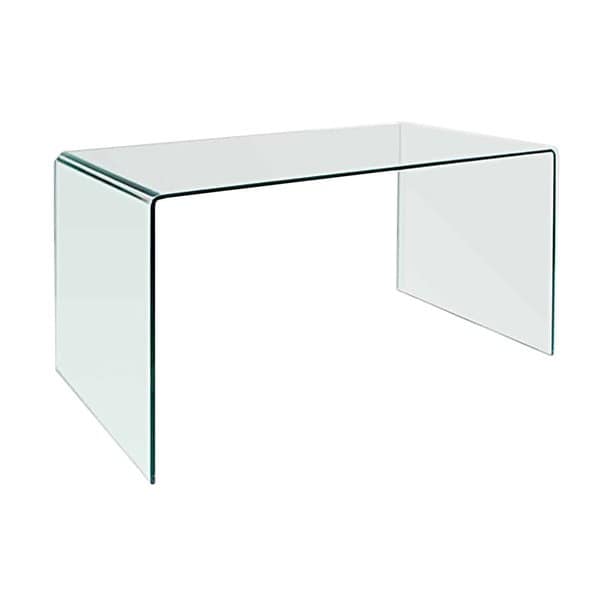 Shop Creative Images Bent Clear Glass Office Desk Table - Free