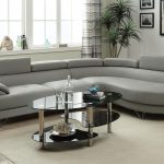 Grey Leather Sectional Sofa