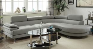Grey Leather Sectional Sofa - Steal-A-Sofa Furniture Outlet Los Angeles CA
