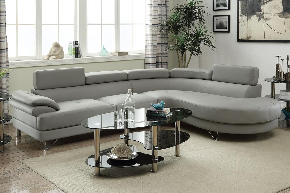 Grey Leather Sectional Sofa