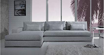 Image Unavailable. Image not available for. Color: Light Grey Fabric Sectional  Sofa
