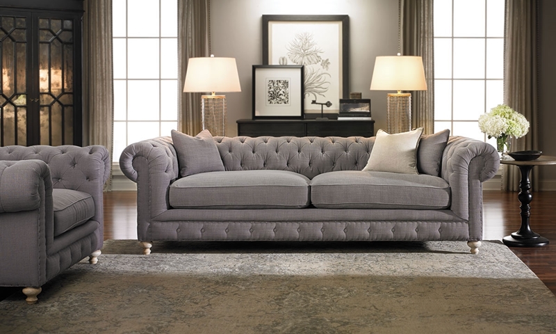 Picture of Francis Drake Chesterfield Grey Sofa