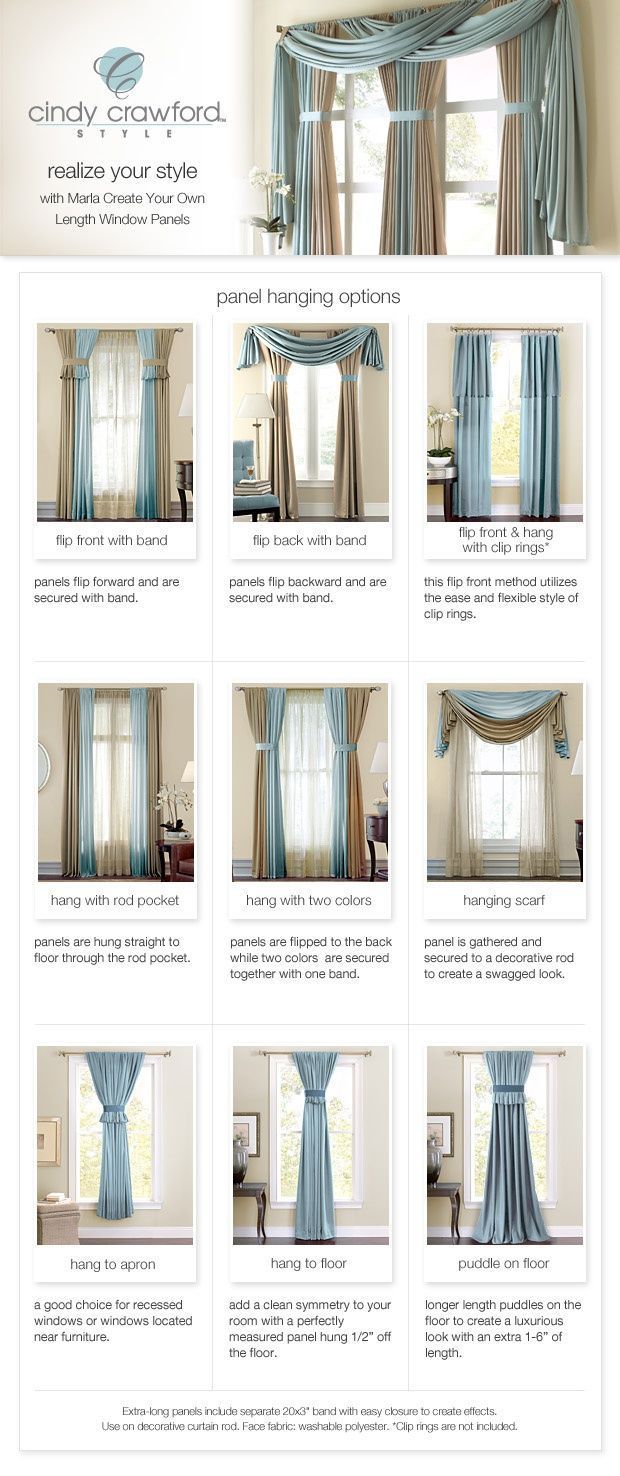 Curtain panel hanging options!!! Style on a budget #curtains #curtaintricks  #decor