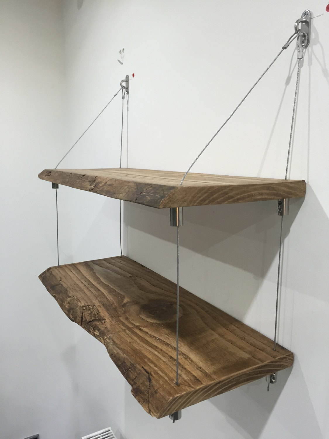 Solid wood edge shelves hanging