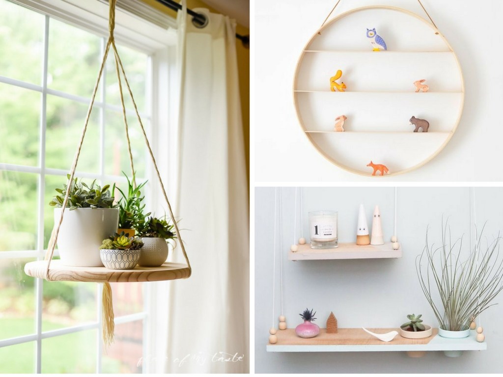 22 DIY Hanging Shelves To Maximize Storage in a Tiny Space