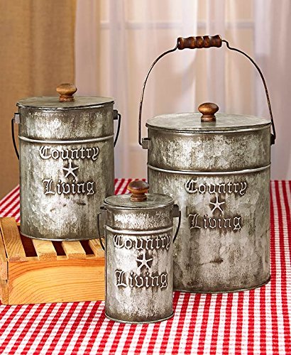 Traveller Location: Country Living Set of 3 Canisters Home Accent: Kitchen & Dining