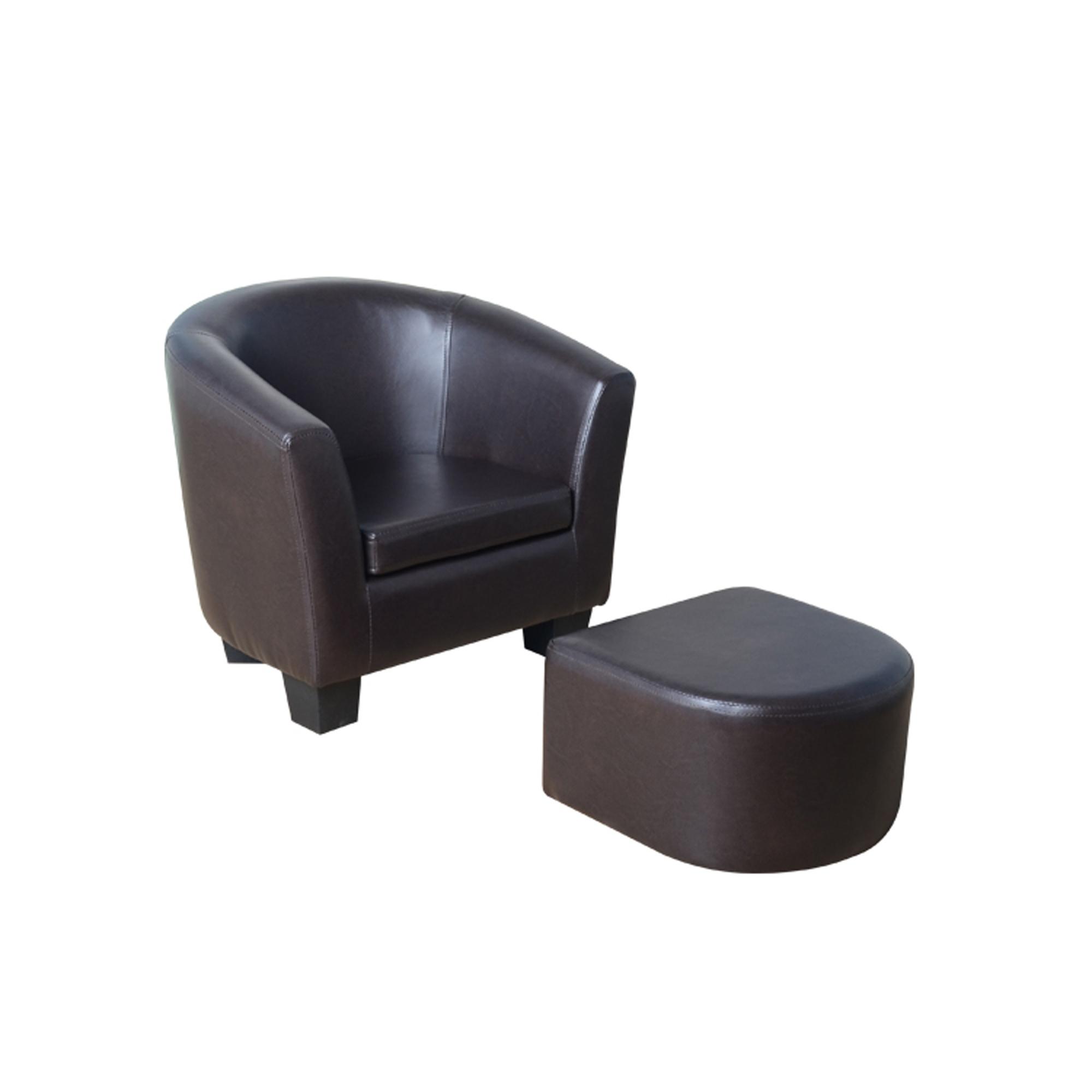 Kids Brown Tub Chair and Footstool