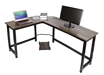 Easeurlife L Shaped Computer Desk Corner Desks for Home Office PC Laptop  Workstation with Computer Case