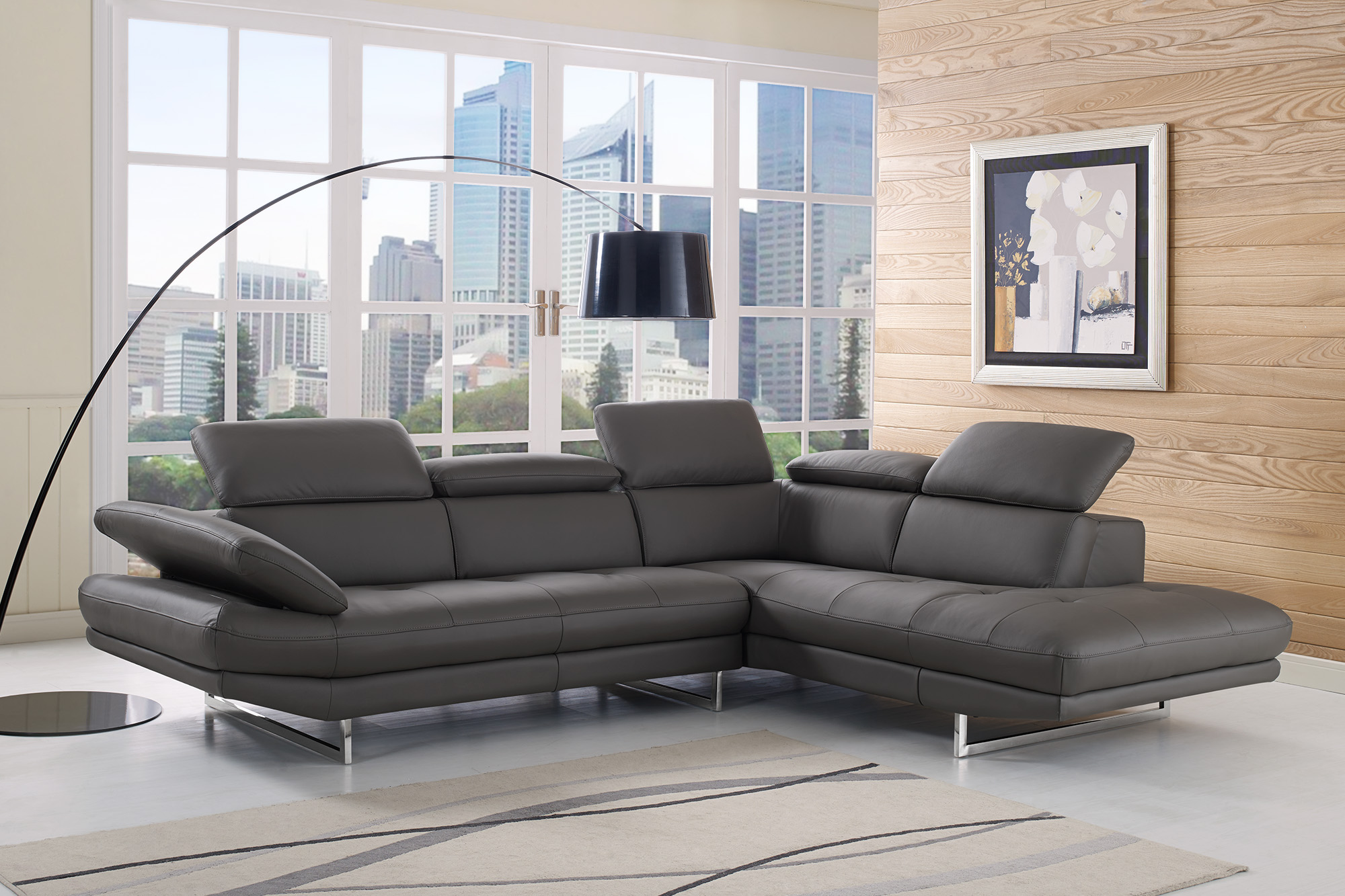 Genuine and Italian Leather, Corner Sectional Sofas