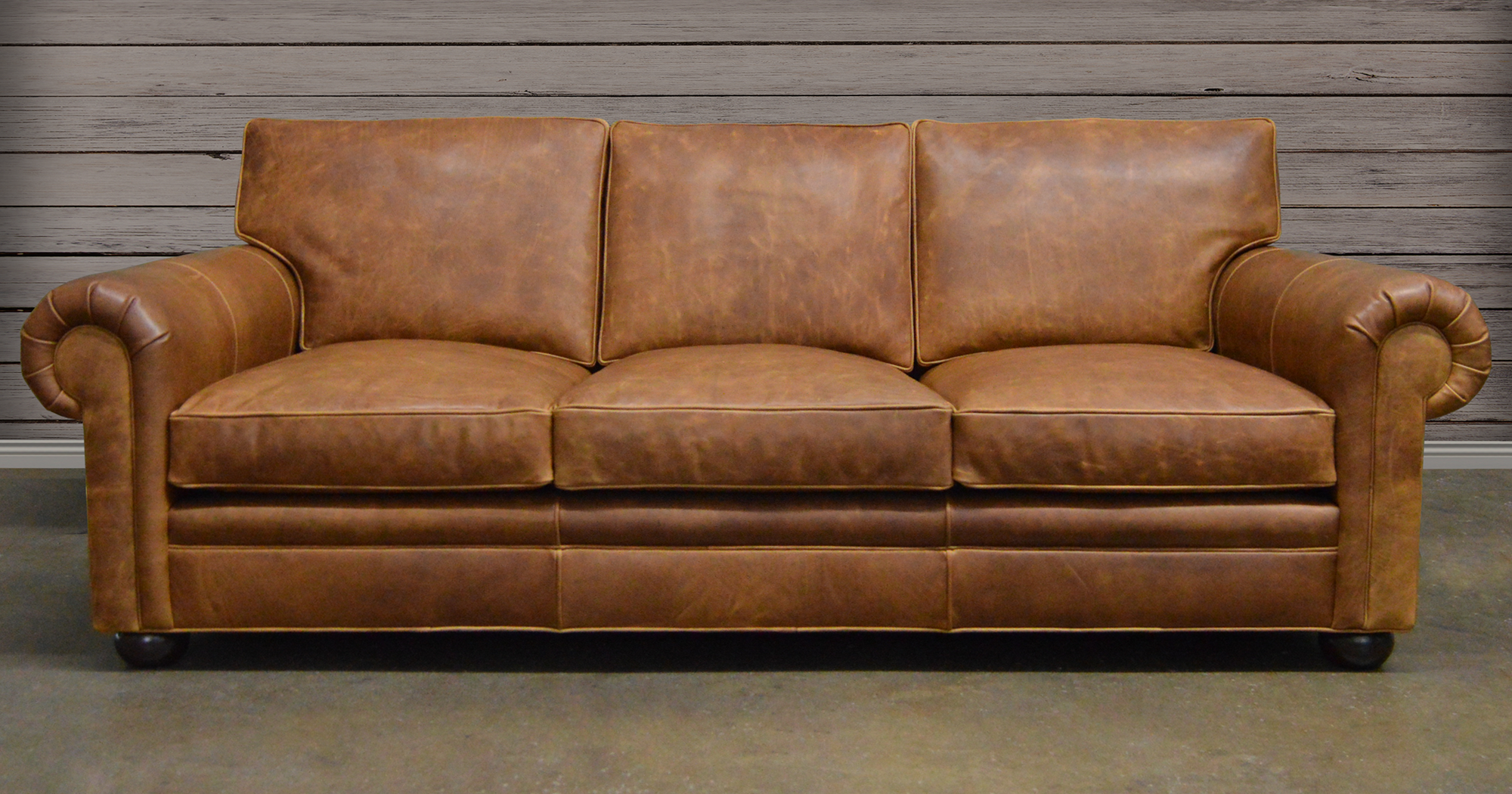 Langston Leather Sofa in Italian Brentwood Tan Leather