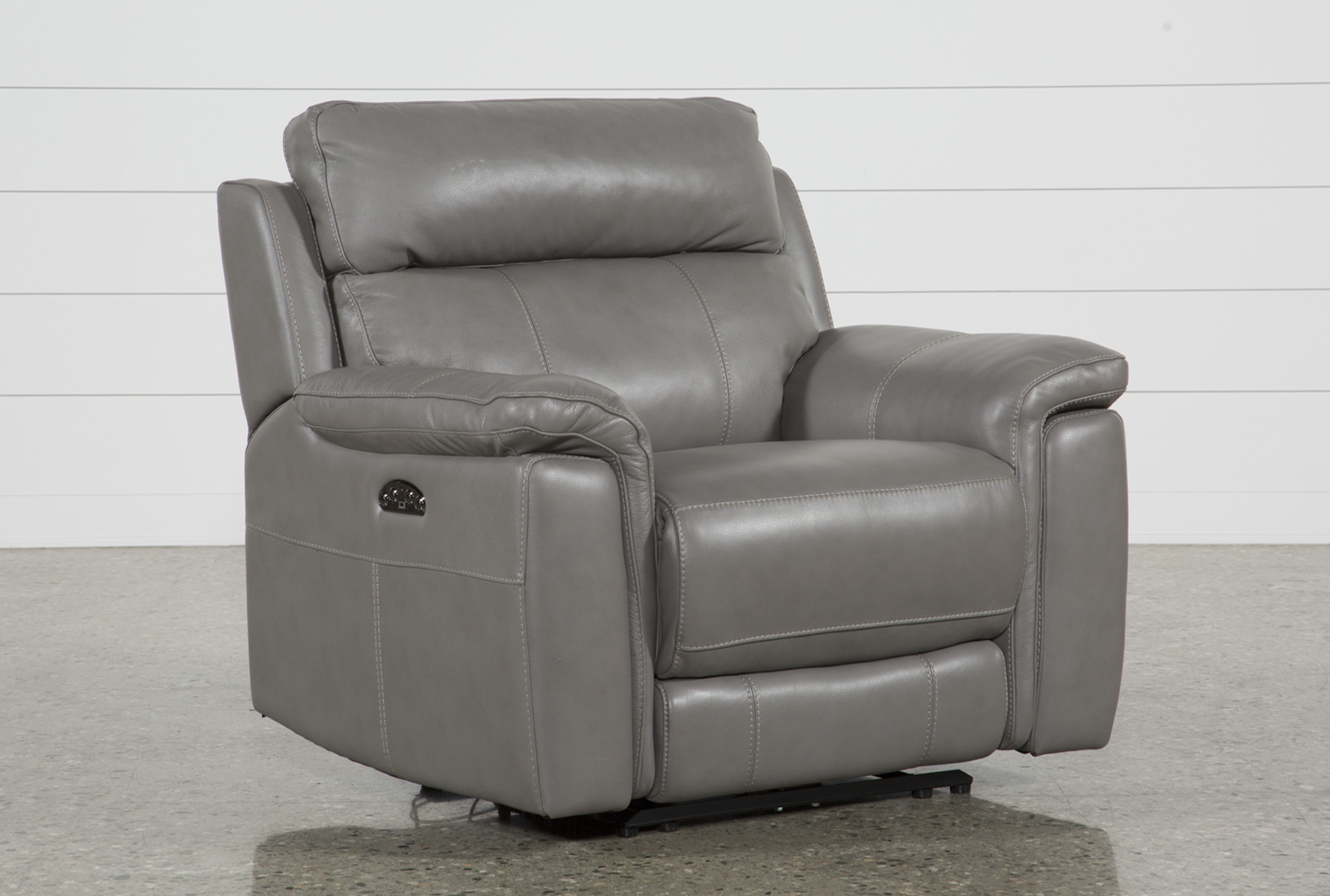 Dino Grey Leather Power Recliner W/Power Headrest & Usb (Qty: 1) has  been successfully added to your Cart.
