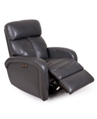 Furniture Criss Leather Power Recliner with Power Headrest and USB Power  Outlet