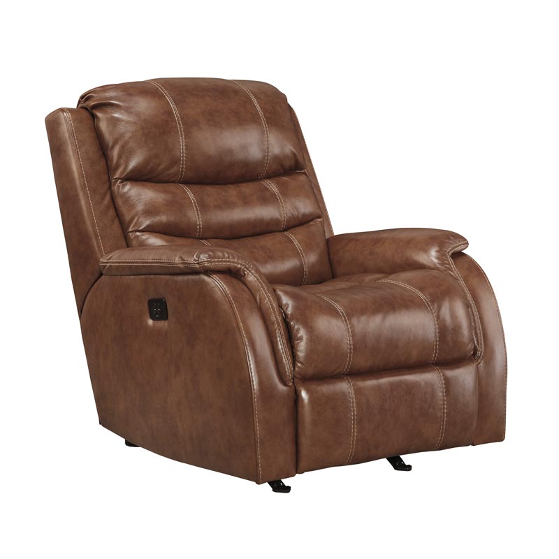 Ashley Metcalf Nutmeg Power Leather Rocker Recliner | Weekends Only  Furniture