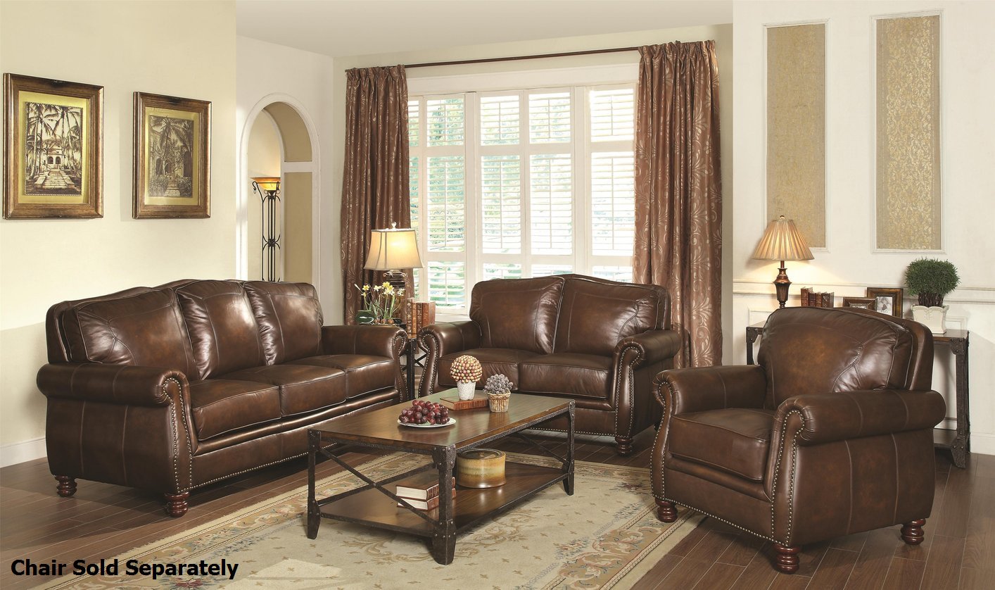 Montbrook Brown Leather Sofa and Loveseat Set - Steal-A-Sofa Furniture  Outlet Los Angeles CA