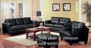 Amazon.com: 2 PCs Black Classic Leather Sofa and Loveseat Set