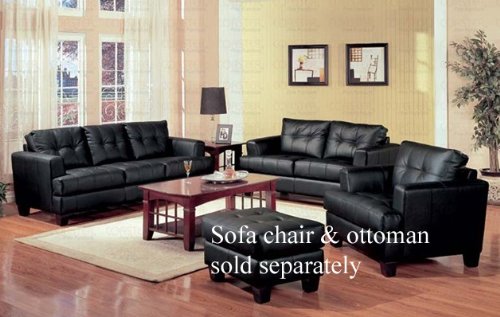 Amazon.com: 2 PCs Black Classic Leather Sofa and Loveseat Set