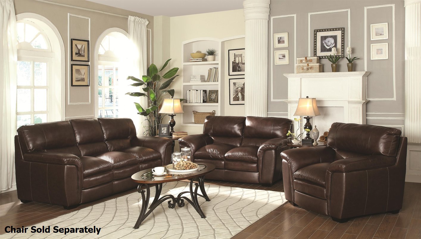 Burton Brown Leather Sofa and Loveseat Set - Steal-A-Sofa Furniture Outlet  Los Angeles CA