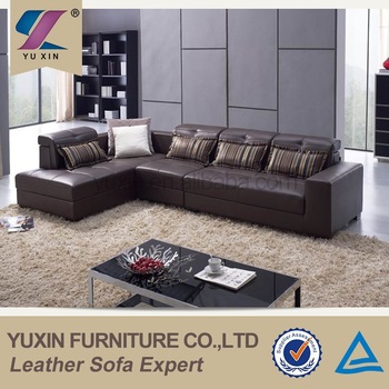 Living room leather sofa set designs/modern l-shape chesterfield leather  sofa set